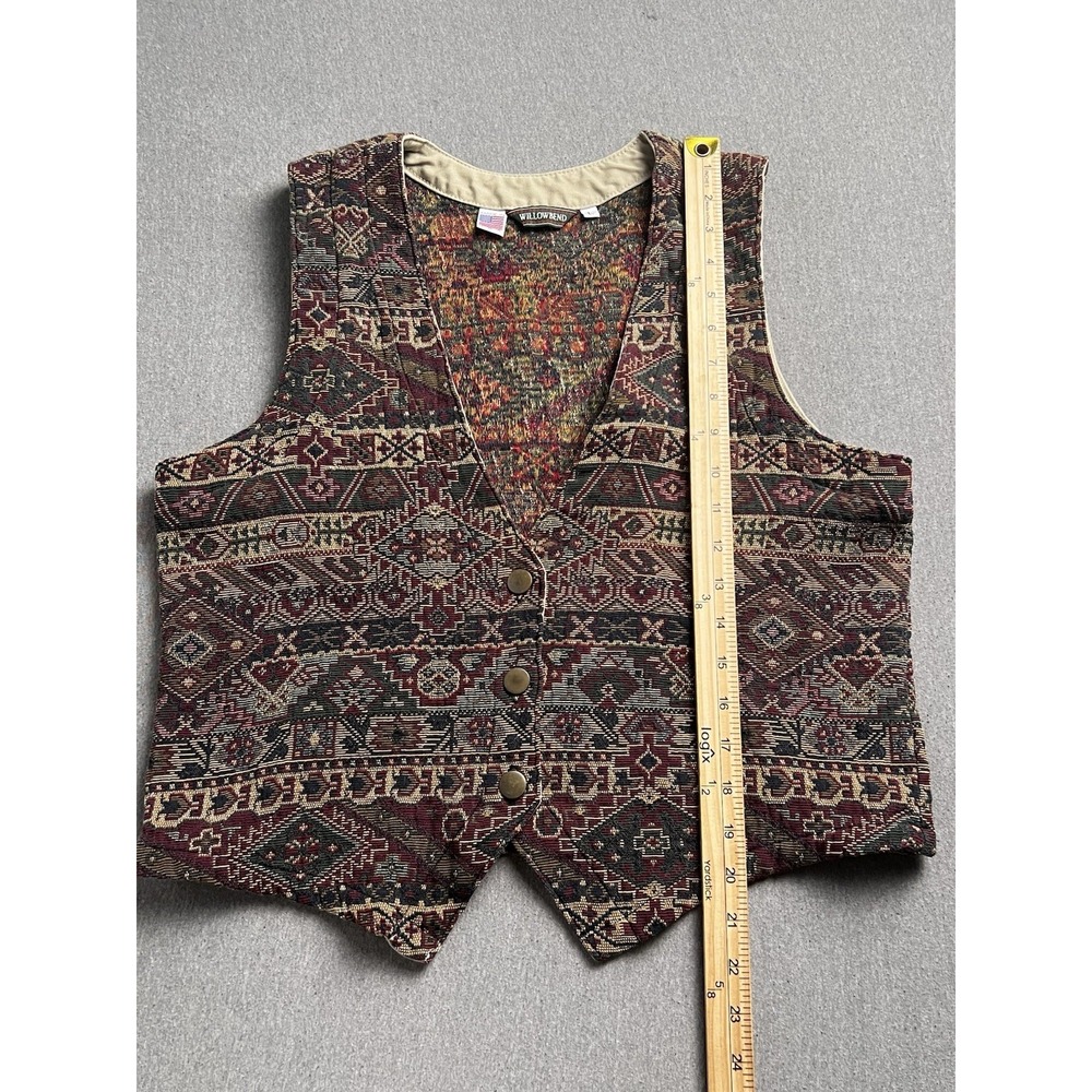 Willowbend Vest Womens L Southwest Woven Geometric Pattern Vintage USA - Picture 6 of 7
